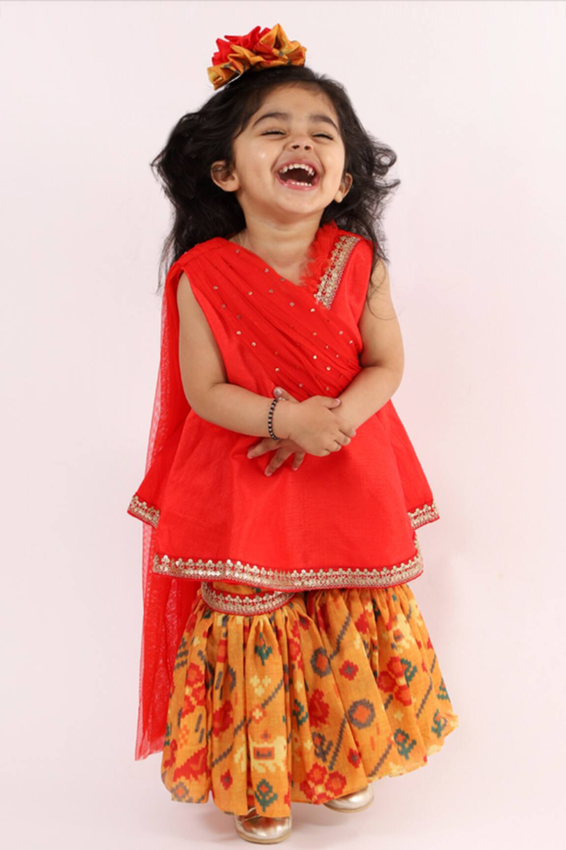 Lil Angels Draped Kurta & Sharara