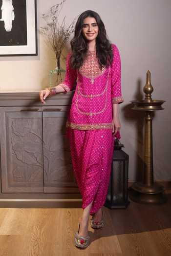 Pink City By Sarika Rani Bandhani Matka Kurta Pant Set