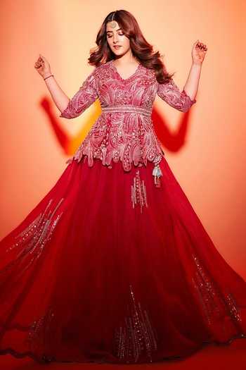 Osaa By Adarsh Dori Embroidered Top & Lehenga Set 