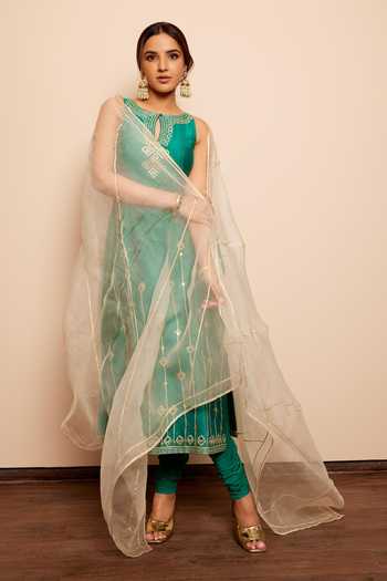Esha Koul Gota Embroidered Kurta & Churidaar Set