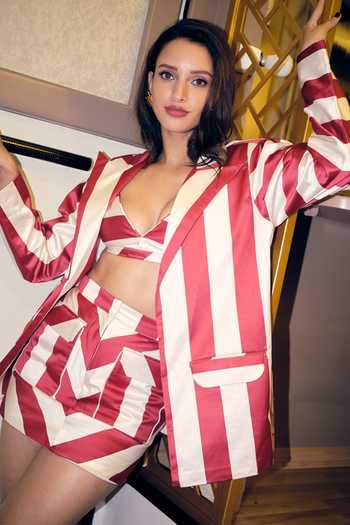 July Issue Stripe Pattern Mini Skirt Set 