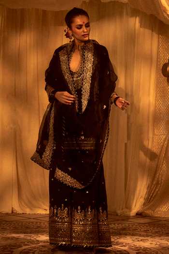 Gopi Vaid Siddhat Floral Embroidered Kurta Sharara Set 