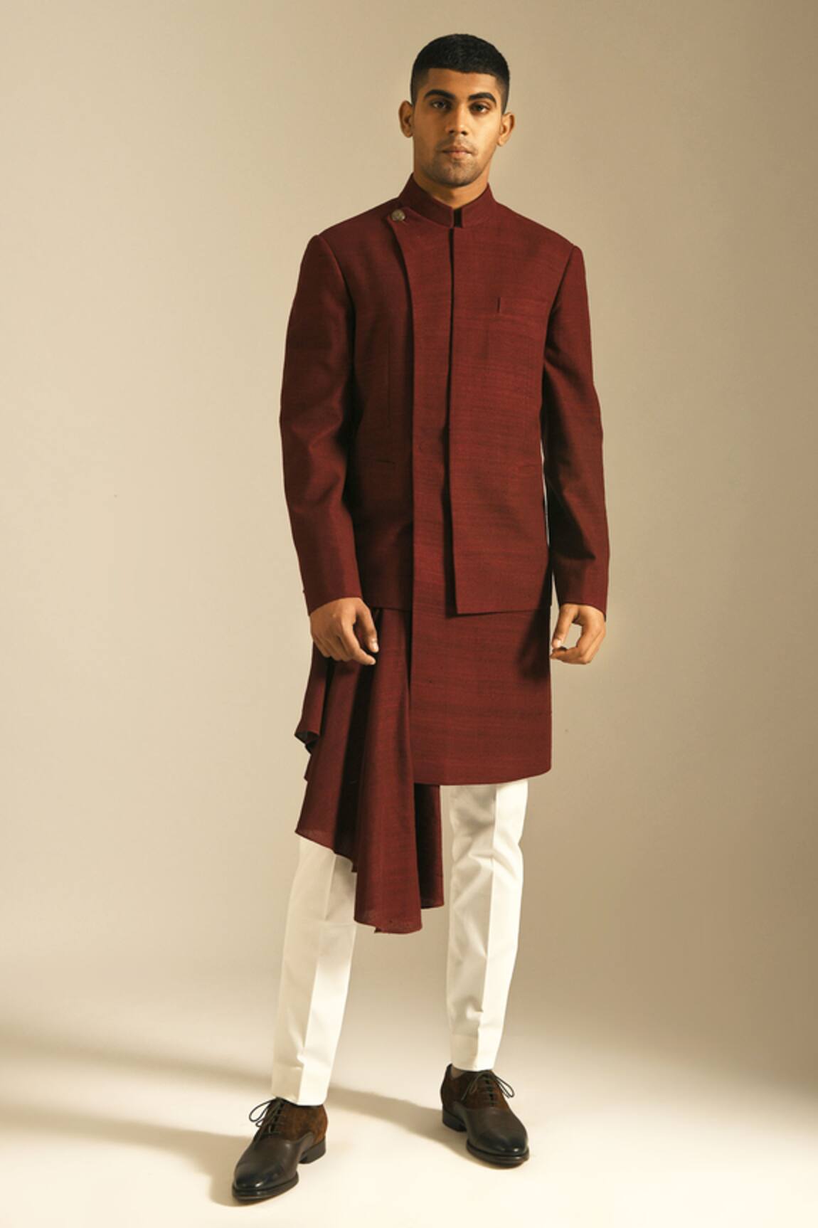 Dhruv Vaish Silk Sherwani Set 