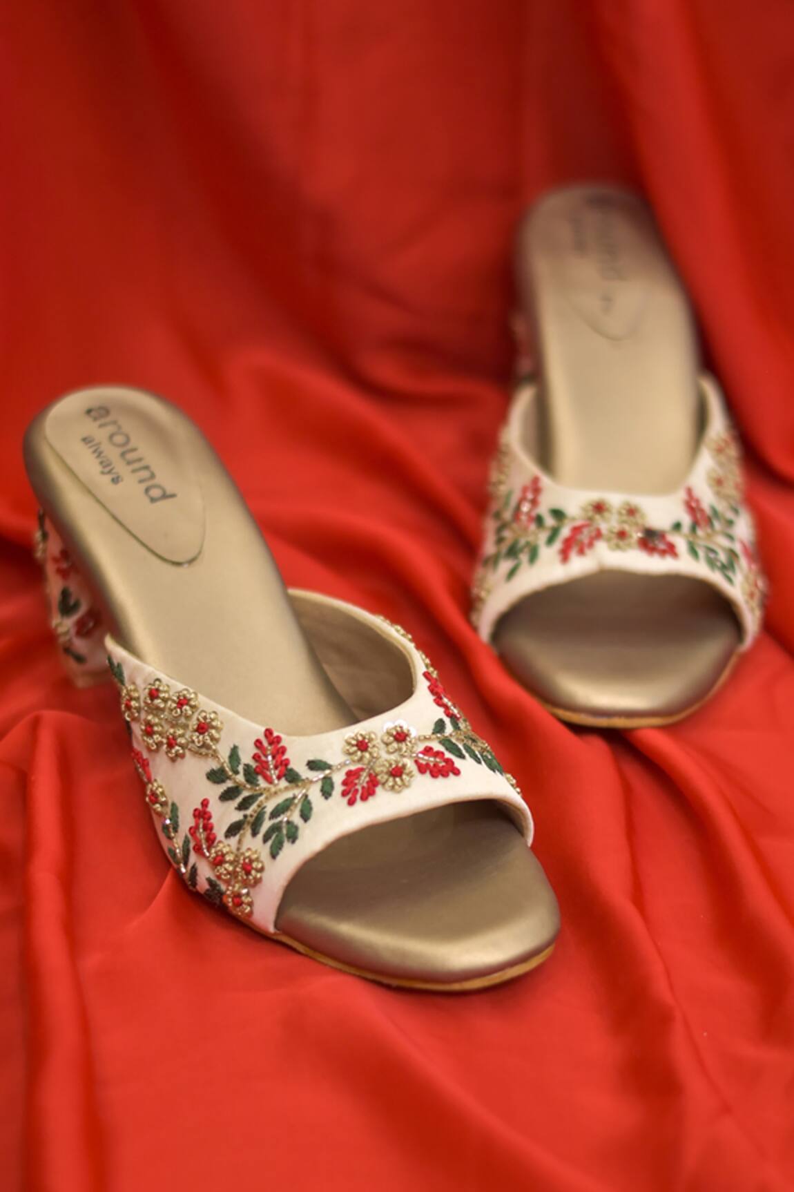 Around Always Ama Embroidered Sandals 