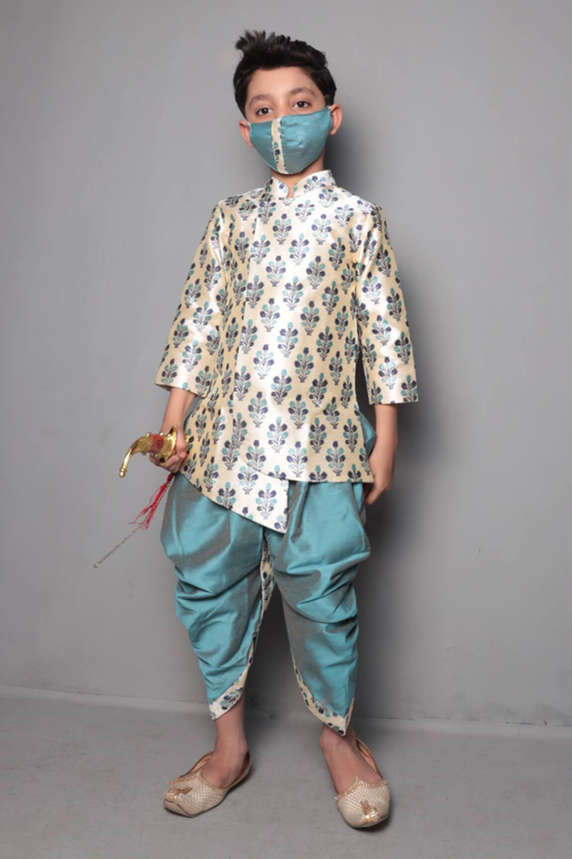 Maaikid Printed Sherwani Set 