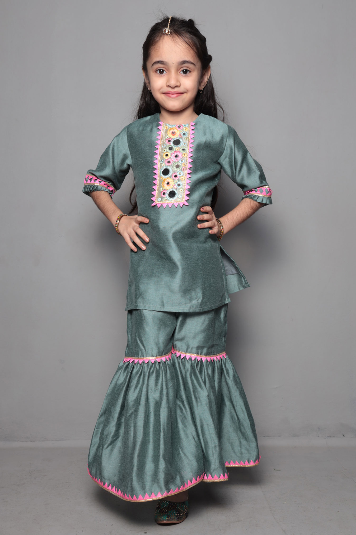 Maaikid Chanderi Kurta & Sharara Set