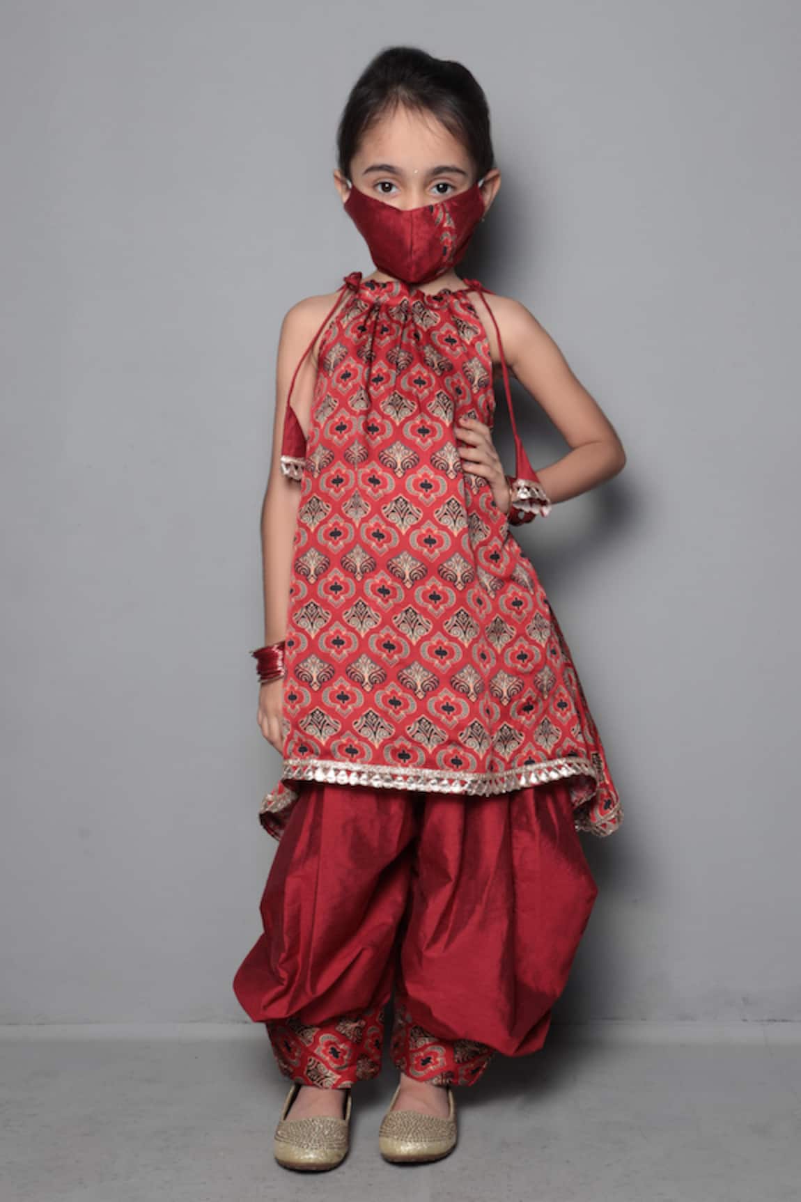 Maaikid Printed Kurta & Dhoti Pant Set