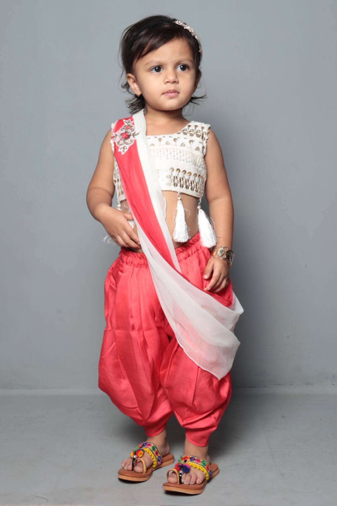 Maaikid Embroidered Dhoti Pant Set