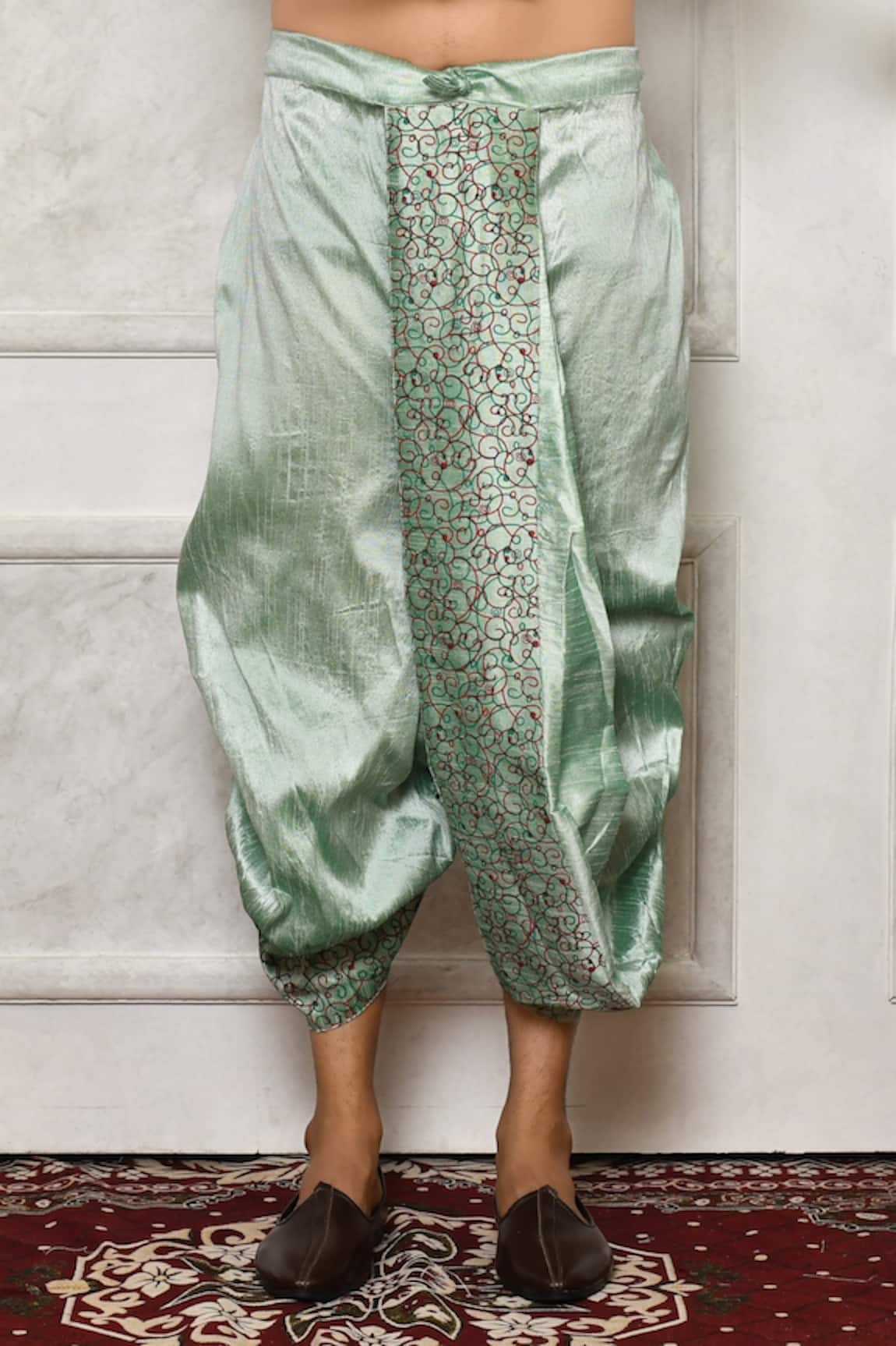 Buy Grey Sherwani Jacquard Geometric Pattern And Dhoti Pant Set For Men by  Adara Khan Online at Aza Fashions.