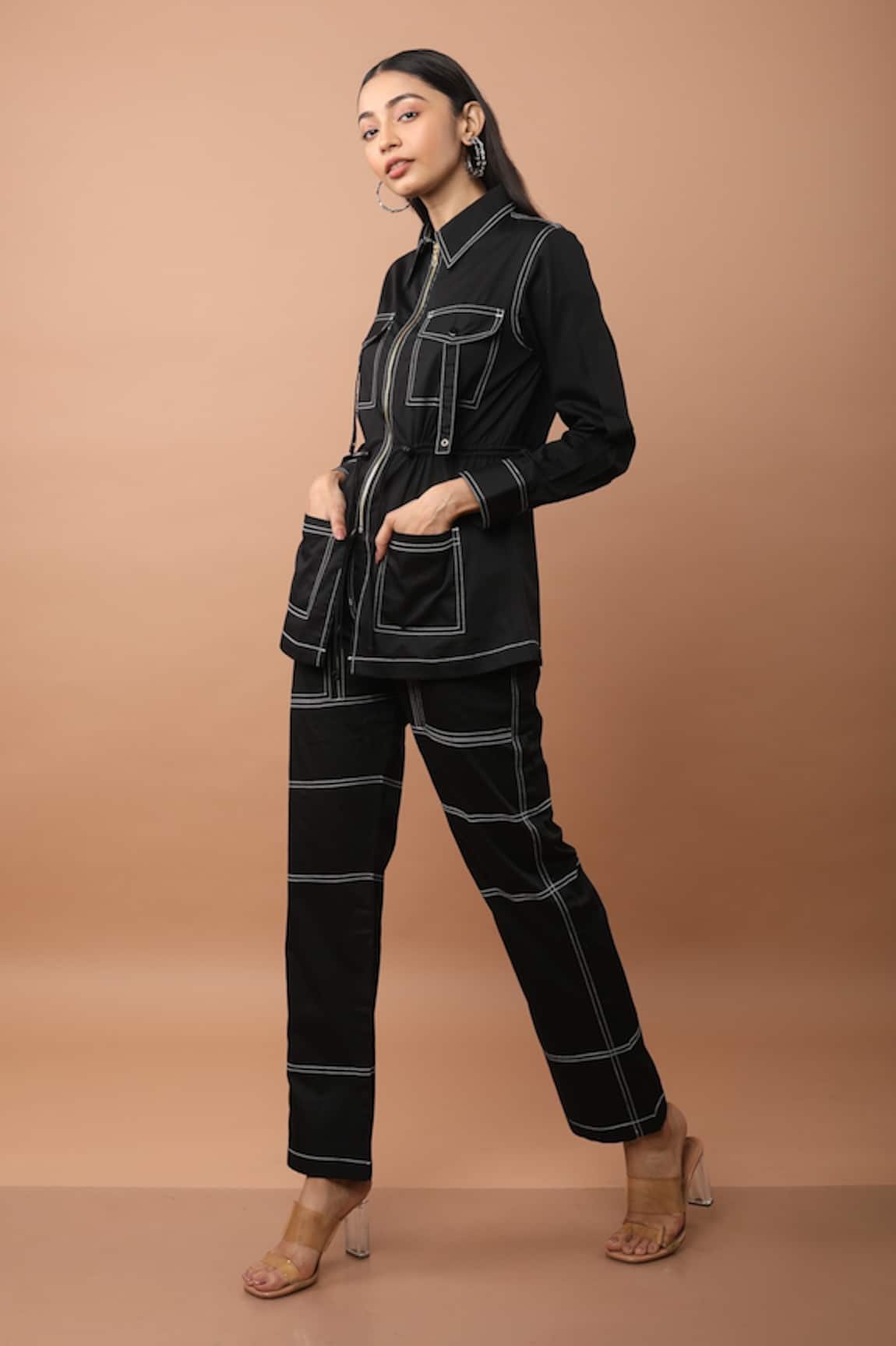 Veera Wear Black Cotton Shirt & Pant Set