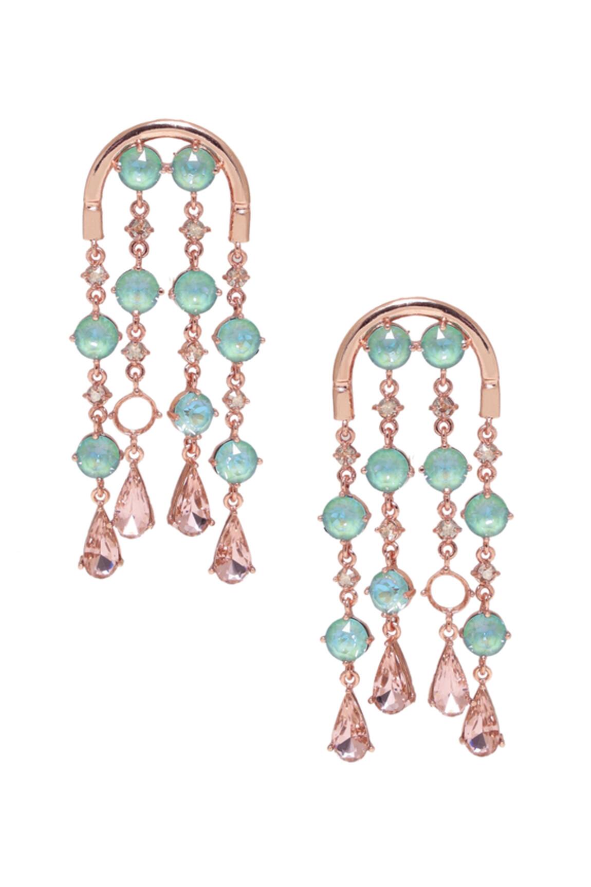 ESME Stripe Embellished Danglers 