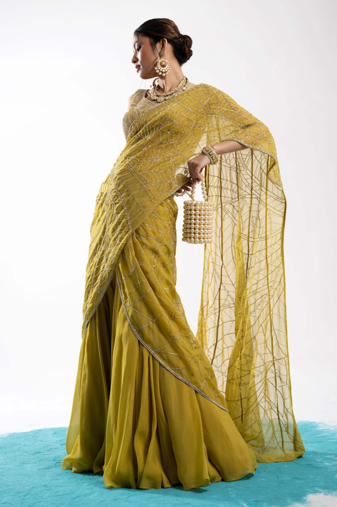 Banarasi Silk Lehenga Choli with Golden Zari Work & Unstitched Blouse for  Women by HalfSaree Studio - HALFSAREE STUDIO - 4230858