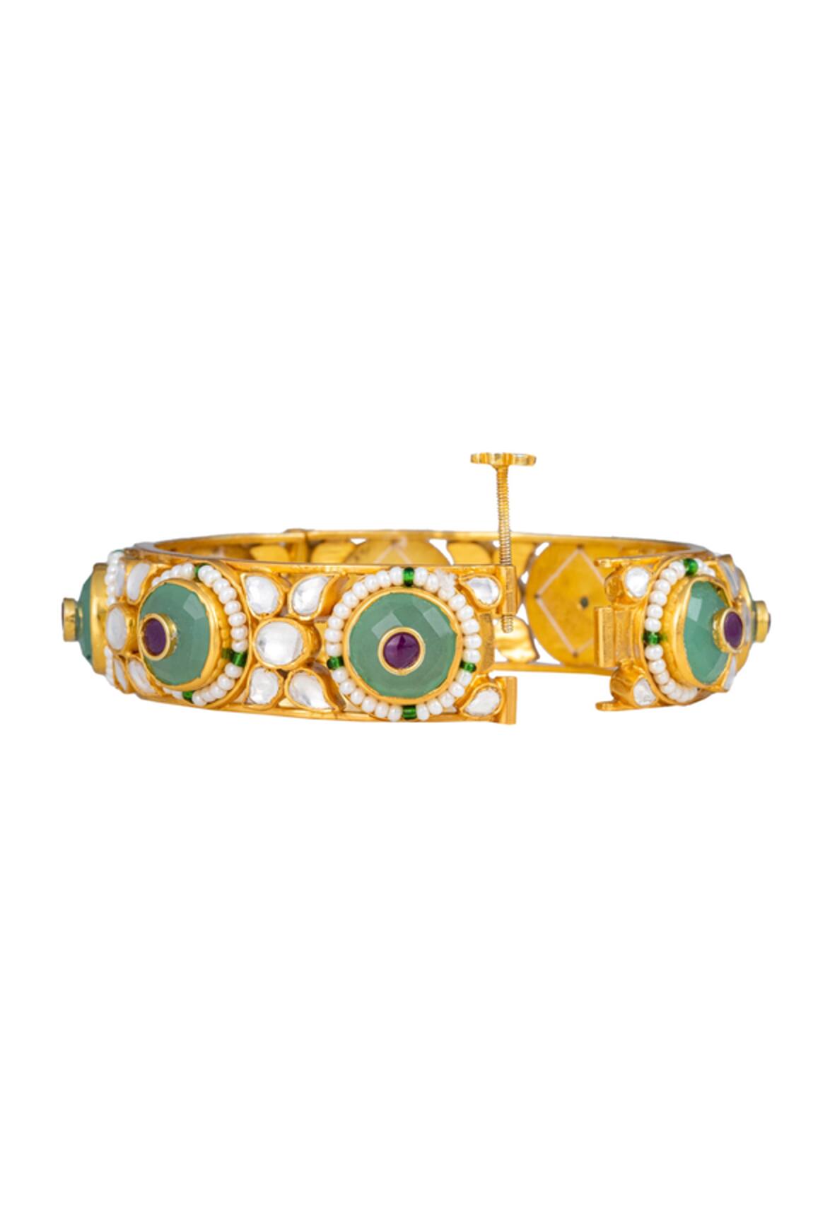 Osvag India Semi Precious Polki Embellished Bangle 