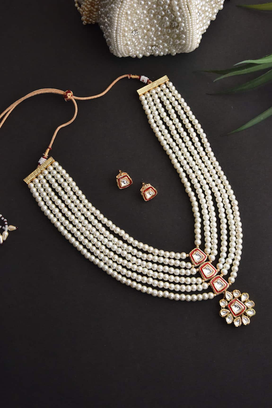 Swabhimann Jewellery Layered Pearl Pendant Necklace Set