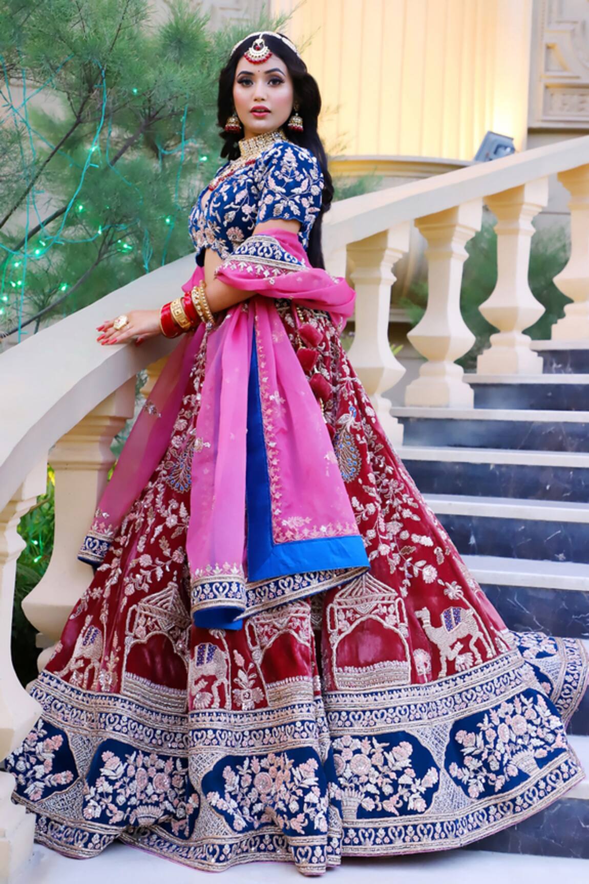 Blue And Pink Designer Lehenga Choli | centenariocat.upeu.edu.pe