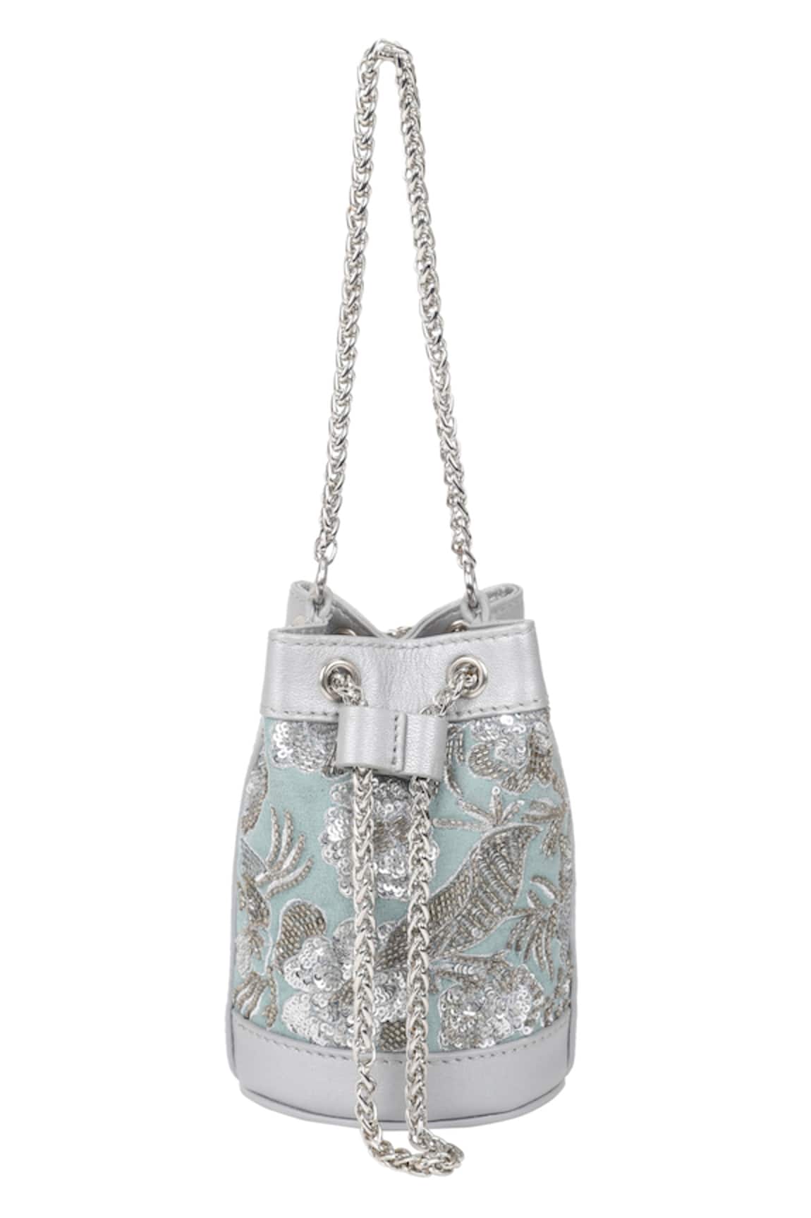 The Leather Garden Batuas and Potlis : Buy The Leather Garden Holly Leather Mini  Bucket Bag Online