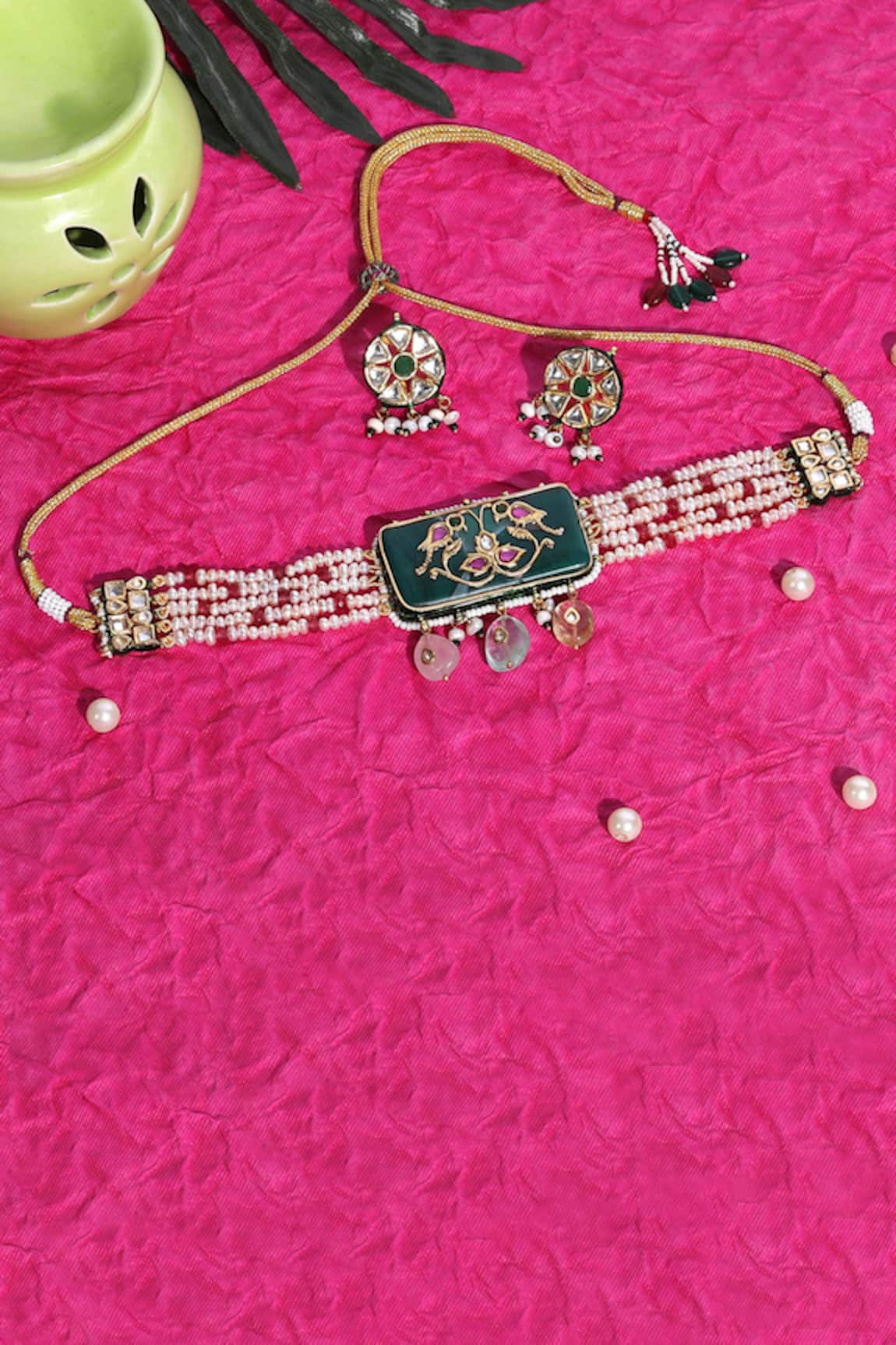 Auraa Trends Multi-Layered Beaded Choker Set