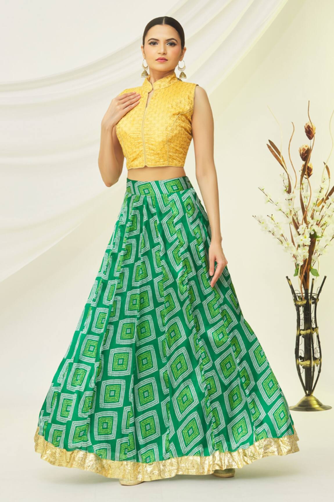 Naintara Bajaj Bandhani Print Skirt