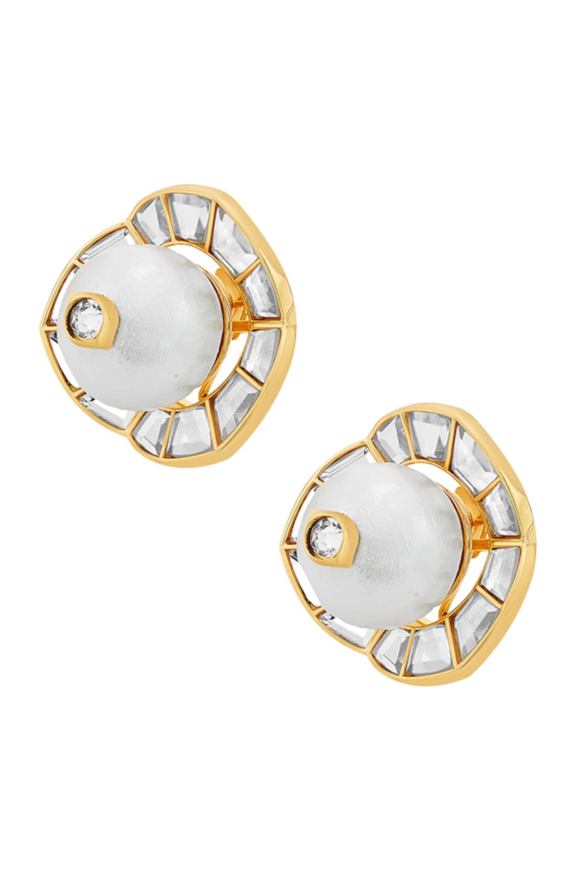 ISHARYA Amara Pearl Embellished Stud Earrings 