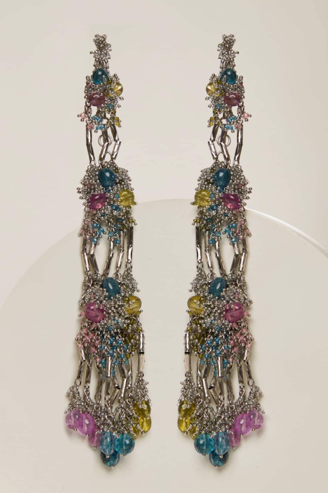 House of D'oro Ophania Stone Long Earrings