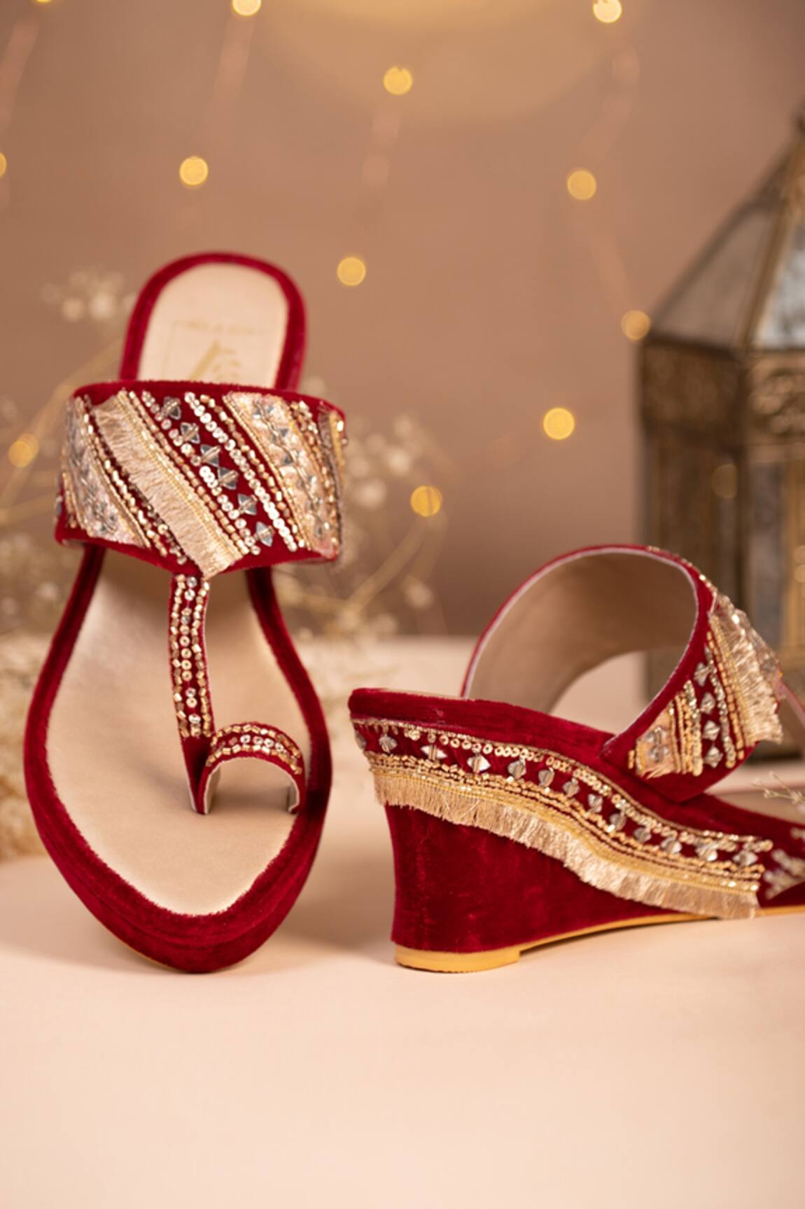 House Of Vian Sehar Bead Embrodiered Wedges