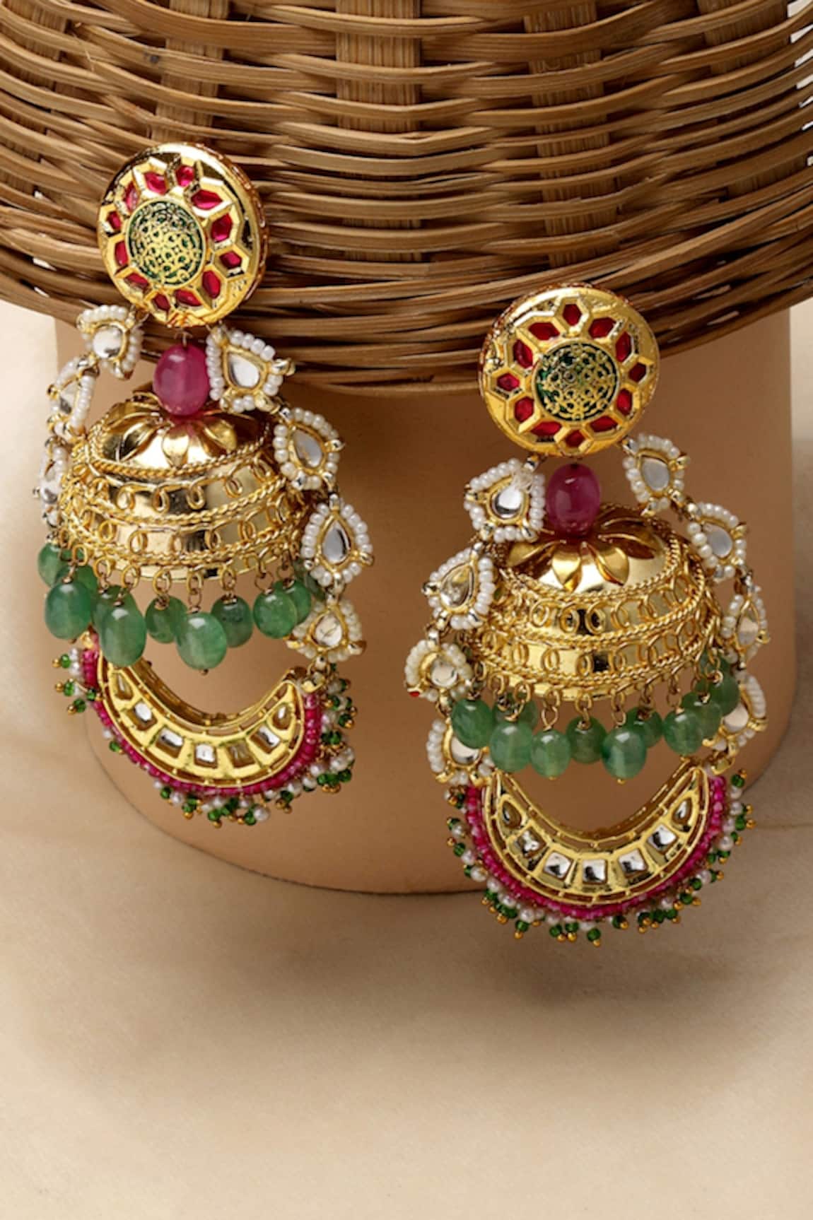 Dugran By Dugristyle Stone Embellished Jhumkas