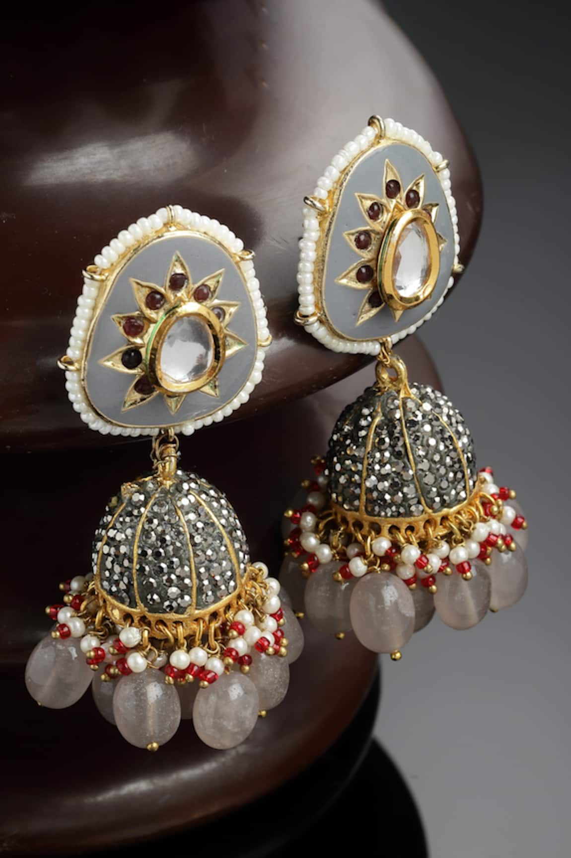 Dugran By Dugristyle American Diamond Embellished Jhumkis