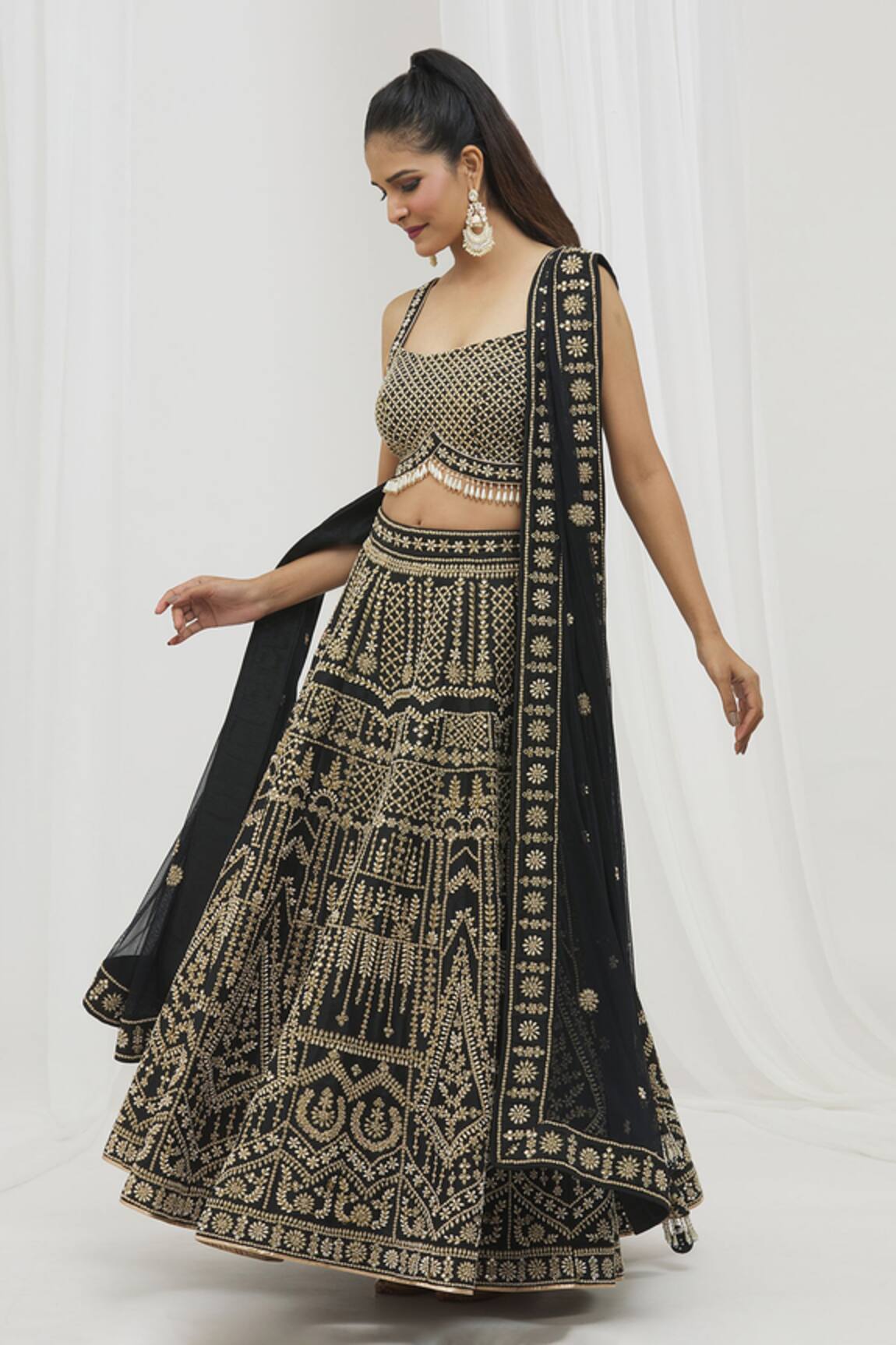 Vandana Sethi Pearl Embellished Lehenga Set 
