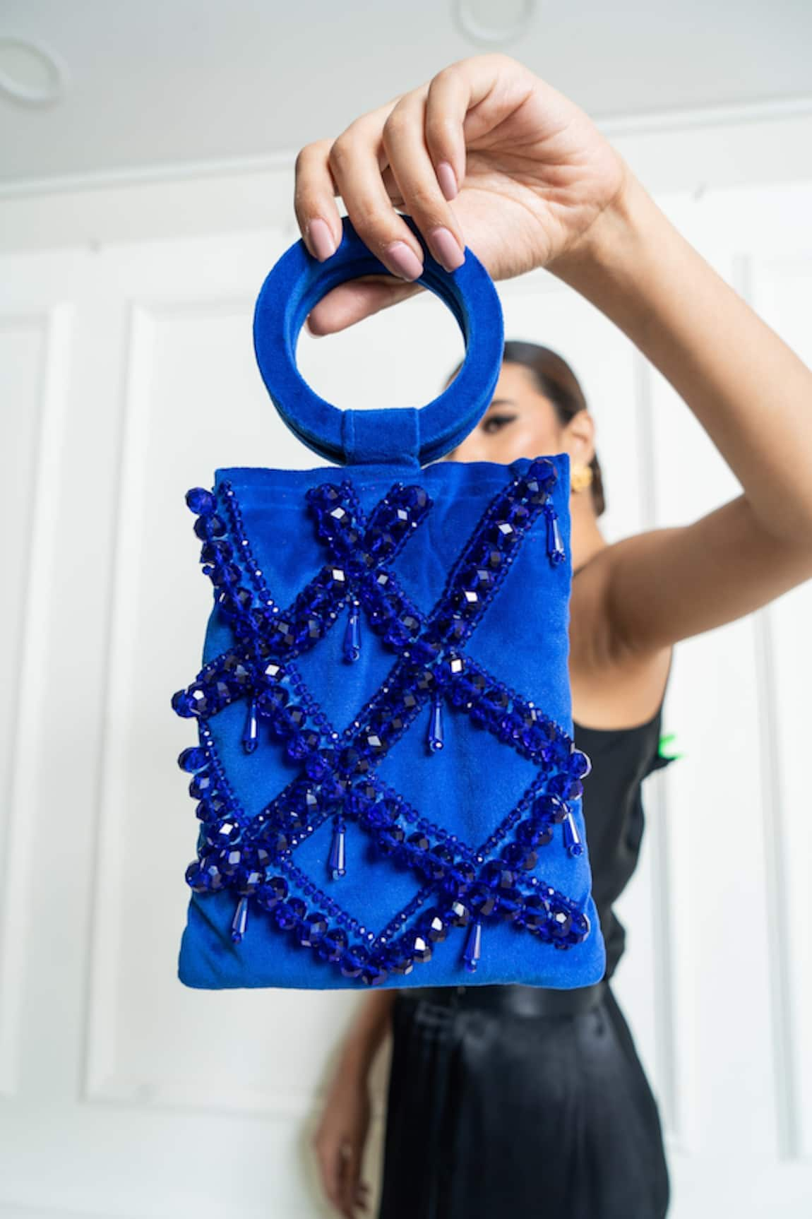 Aomidori Shimai Diana Crystal Embellished Bag