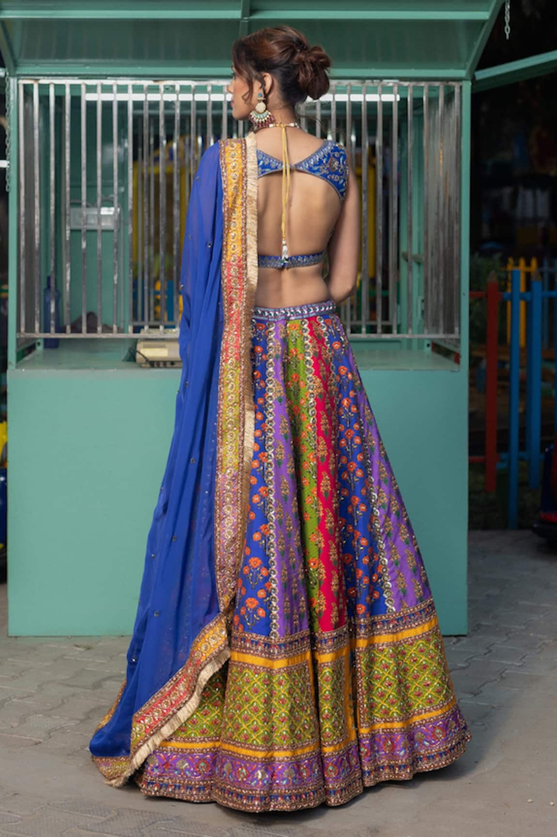 Lehenga Choli : Multicolor bandhni printed festival wear ...