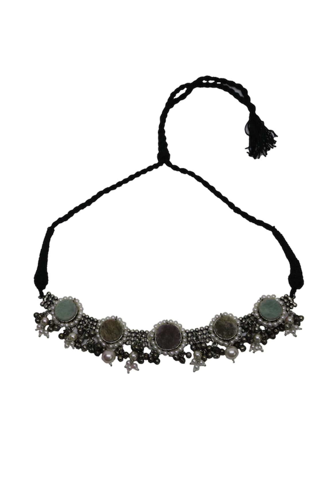 Arnimaa Round Stones Embellished Necklace