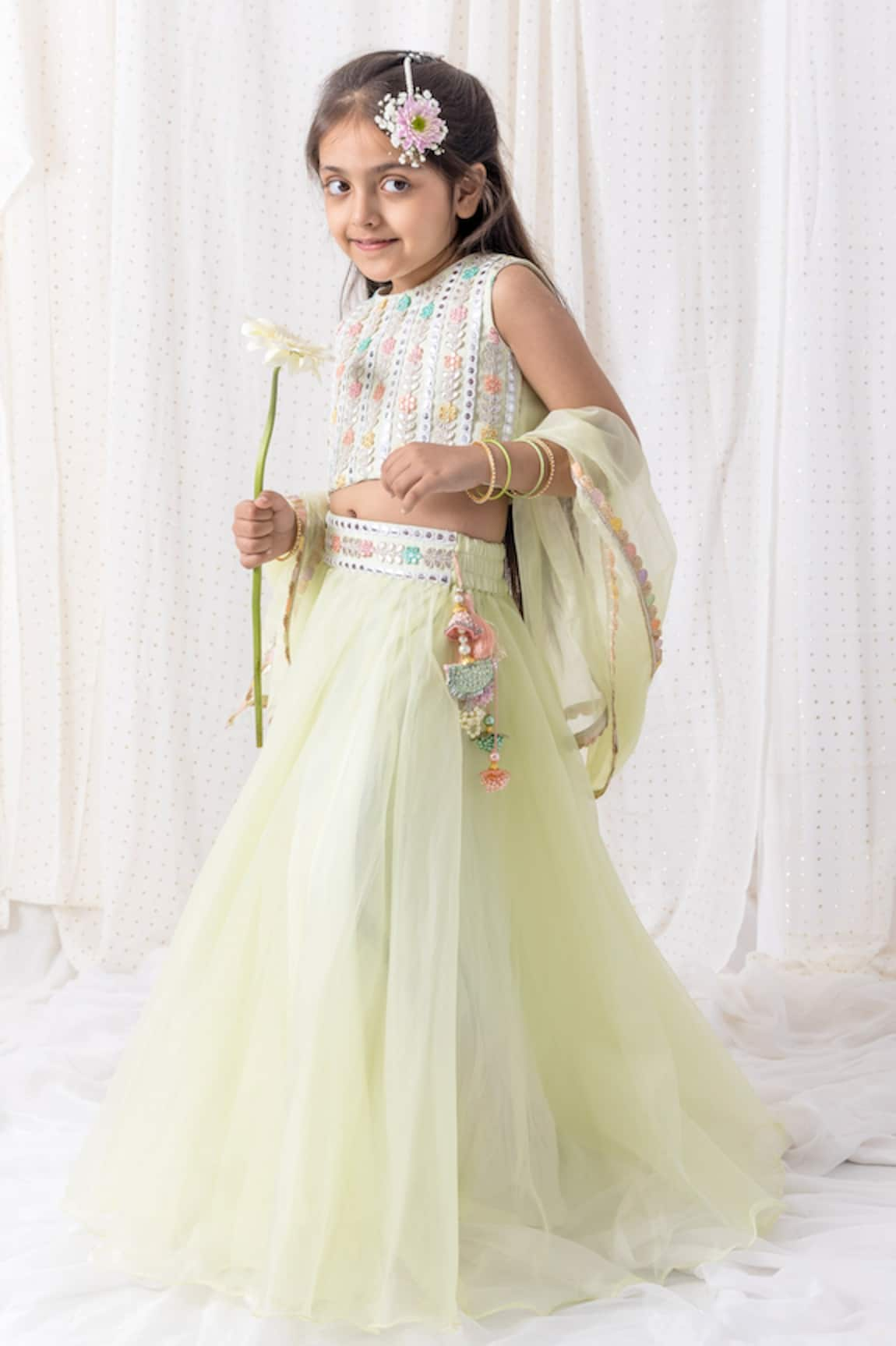 Mustard & Off White Lehenga Set – Label Anushree