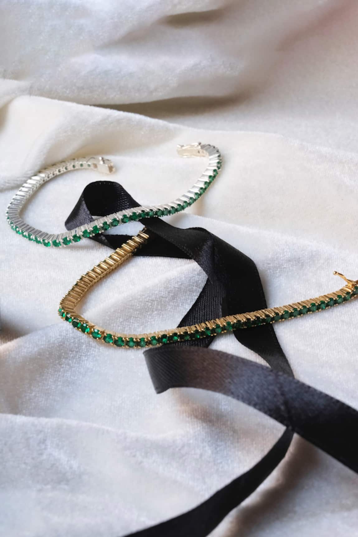 Anushka Jain Jewellery Emerald Embellished Tennis Bracelet - Single Pc