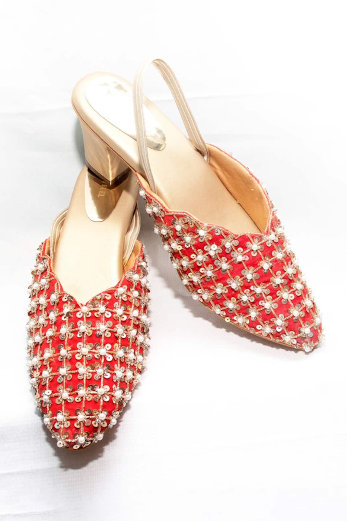 Foot Fuel Lagoon Embroidered Mule Block Heels