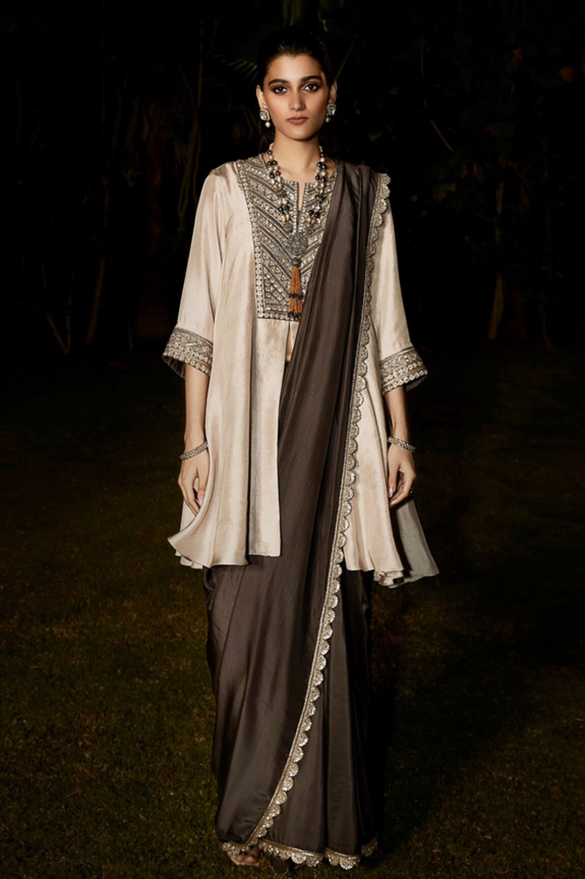Matsya The Parsi Parisian Saree With Kurta