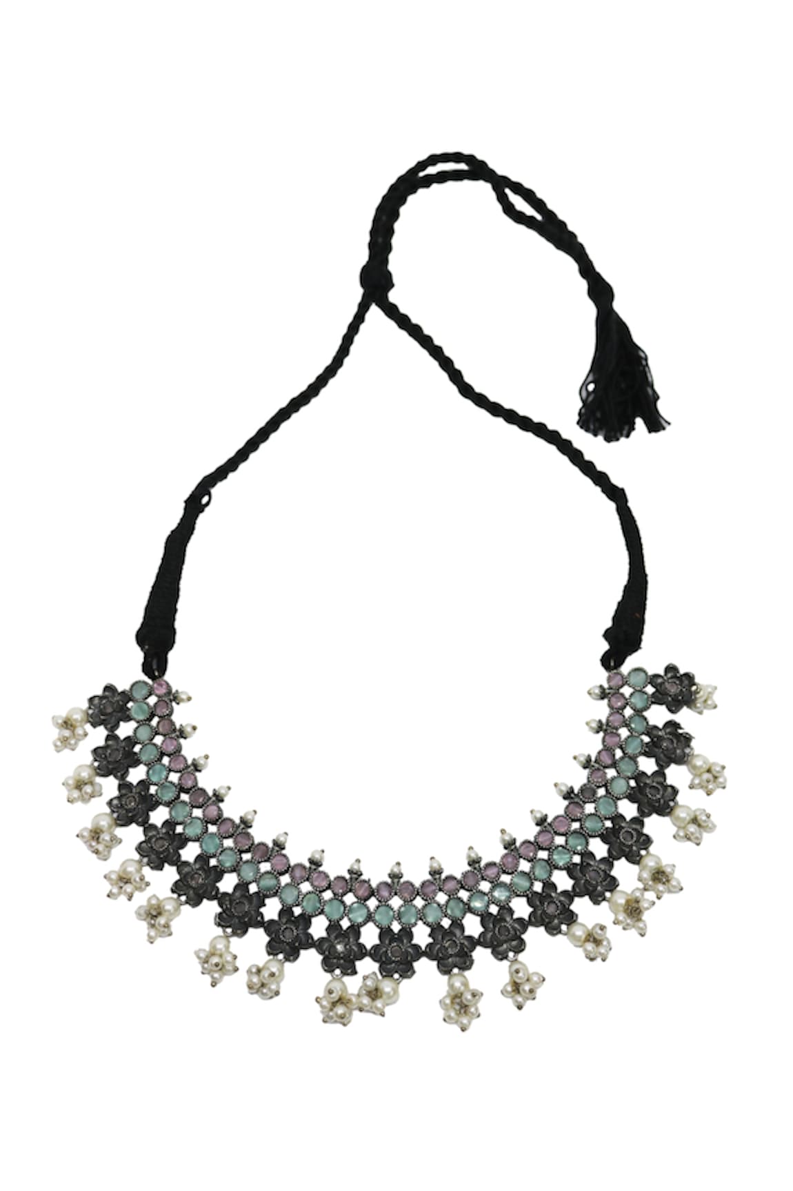 Arnimaa Floral Stones Embellished Necklace