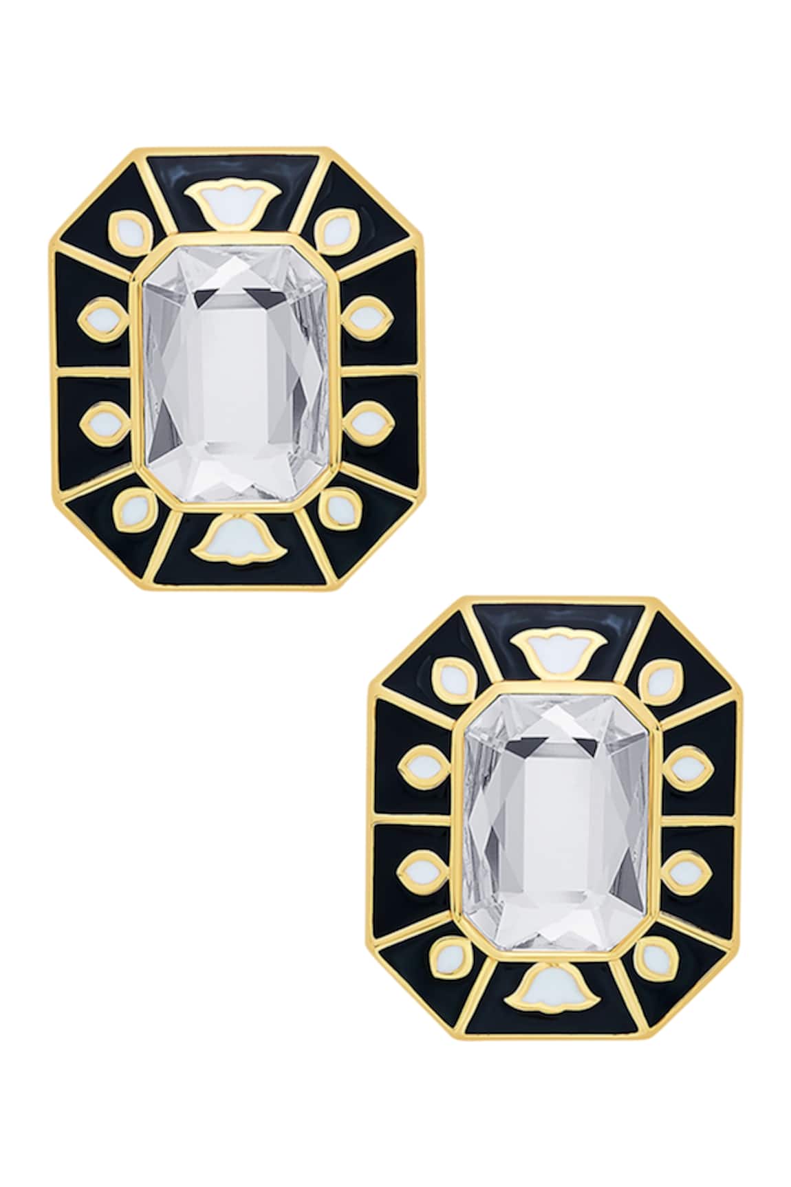 Isharya Blaze Enamelled Stud Earrings 