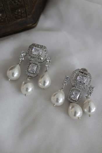 Do Taara Square-Cut Embellished Dangler Earrings 