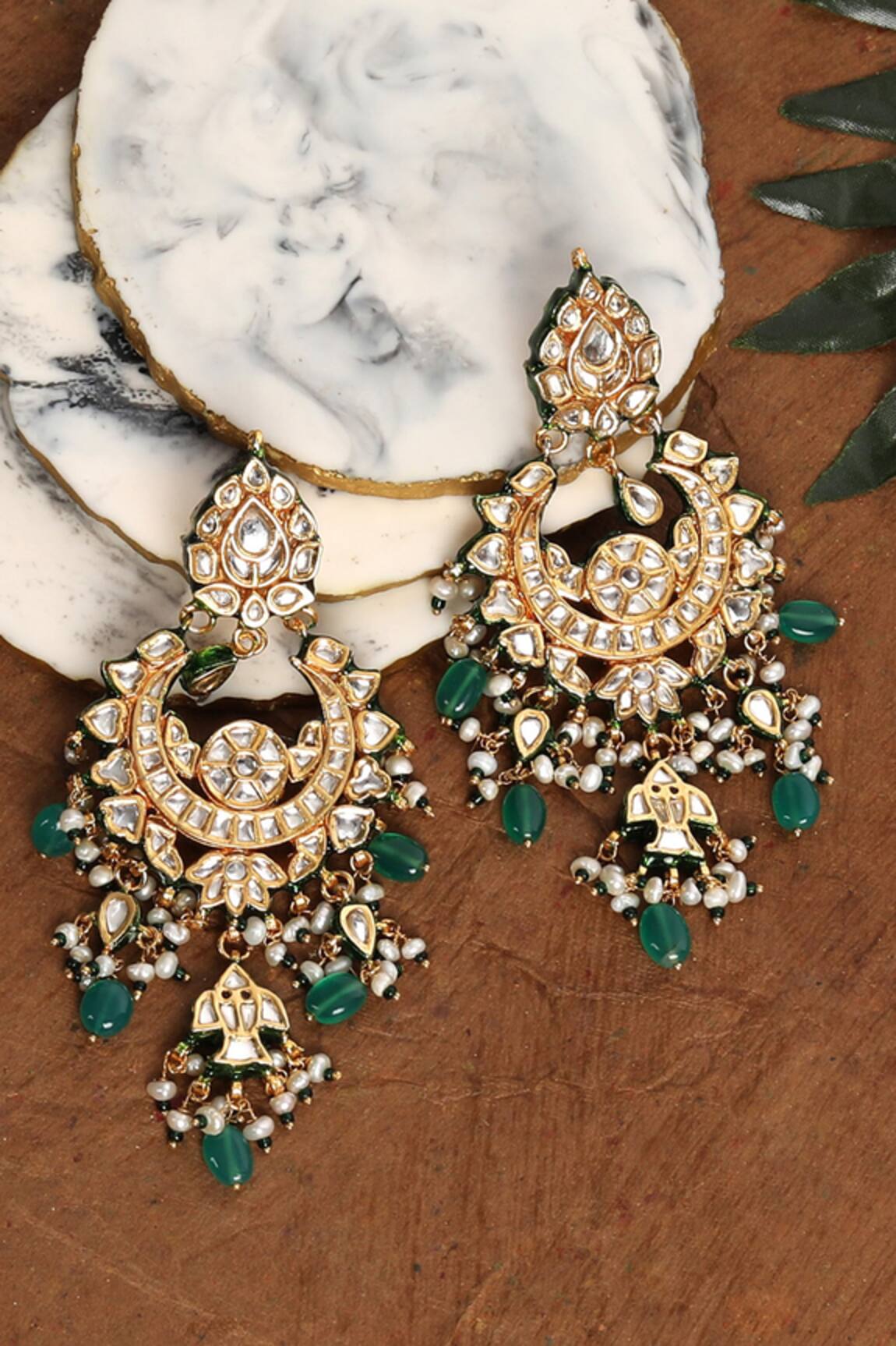 Auraa Trends Kundan Embellished Chandbalis 