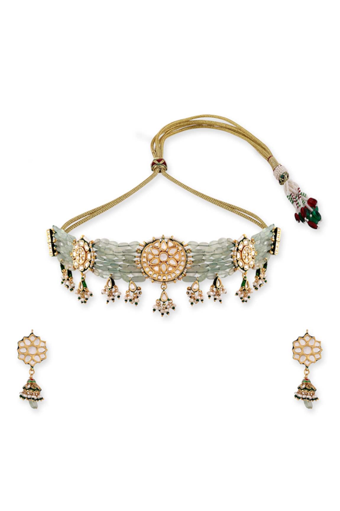 Auraa Trends Clustered Pearl Drop Choker Set 