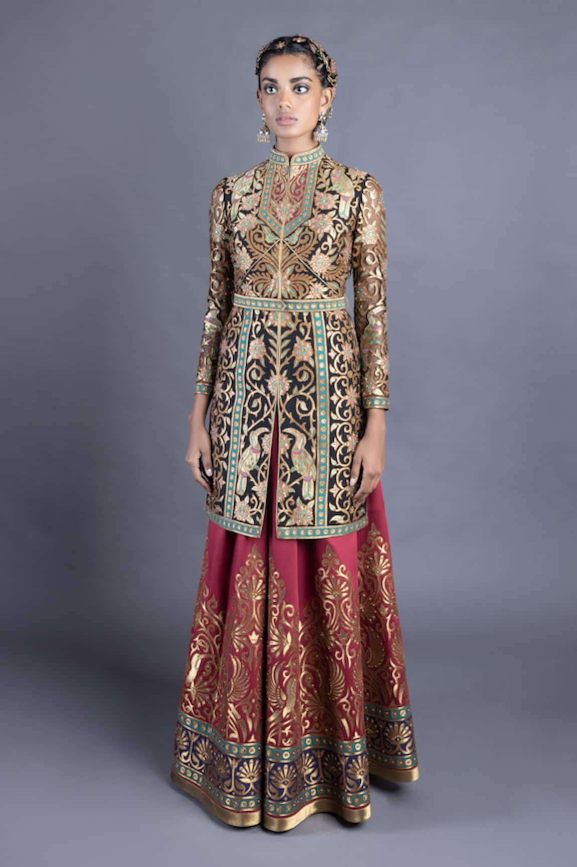 Abhishek Gupta Embroidered Jacket & Lehenga Set