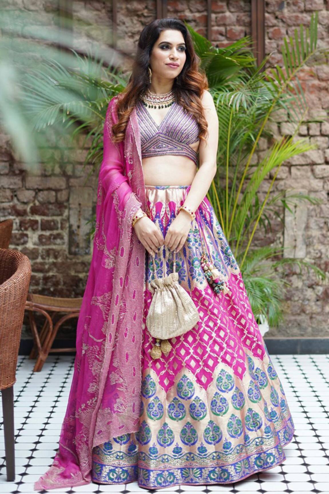 Geisha Designs Brocade Bridal Lehenga Set 