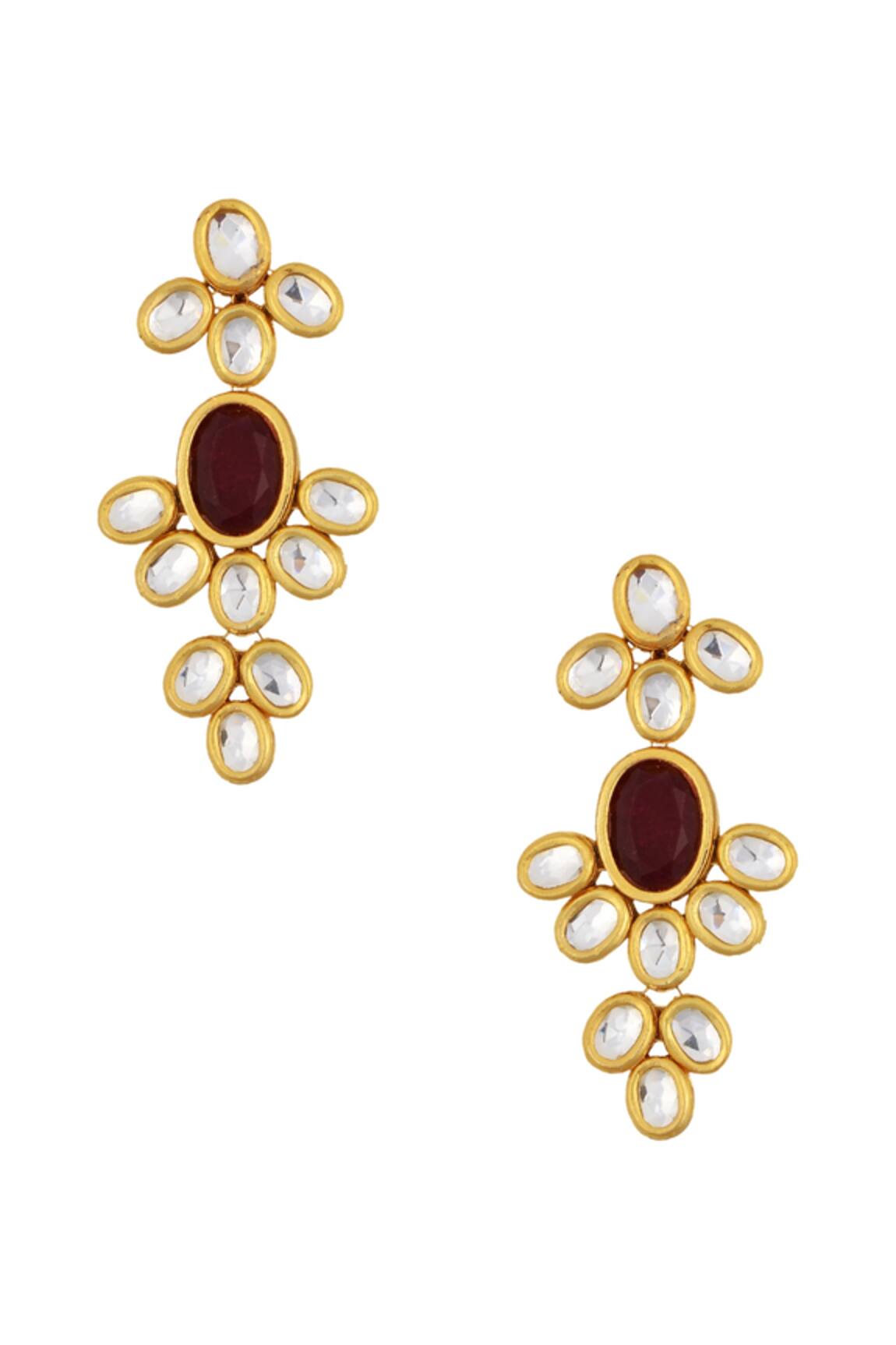 Posh By Rathore Floral Kundan Necklace Set