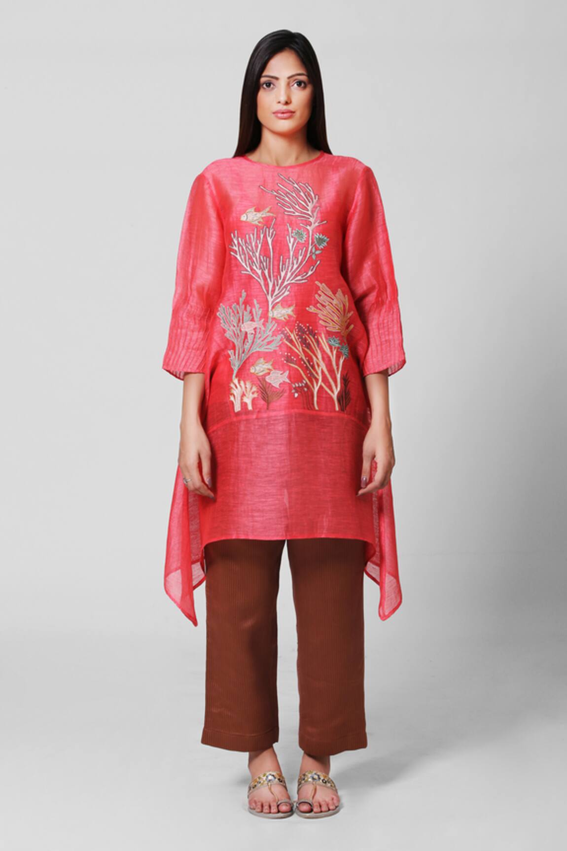 Oja Linen Silk Kurta & Pant Set