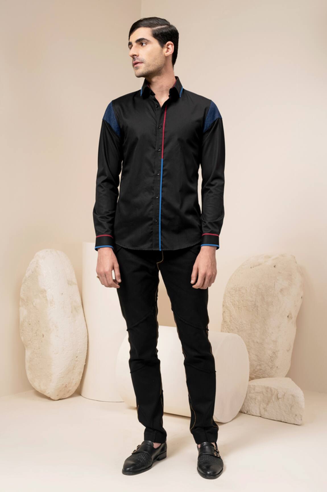 Abkasa Panelled Cotton Shirt