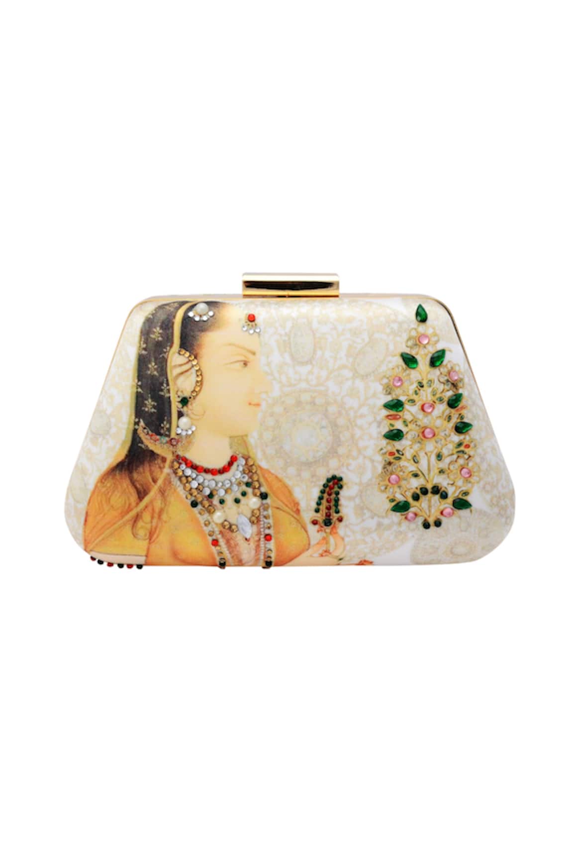 Puneet Gupta Ivory Digital Printed Clutch
