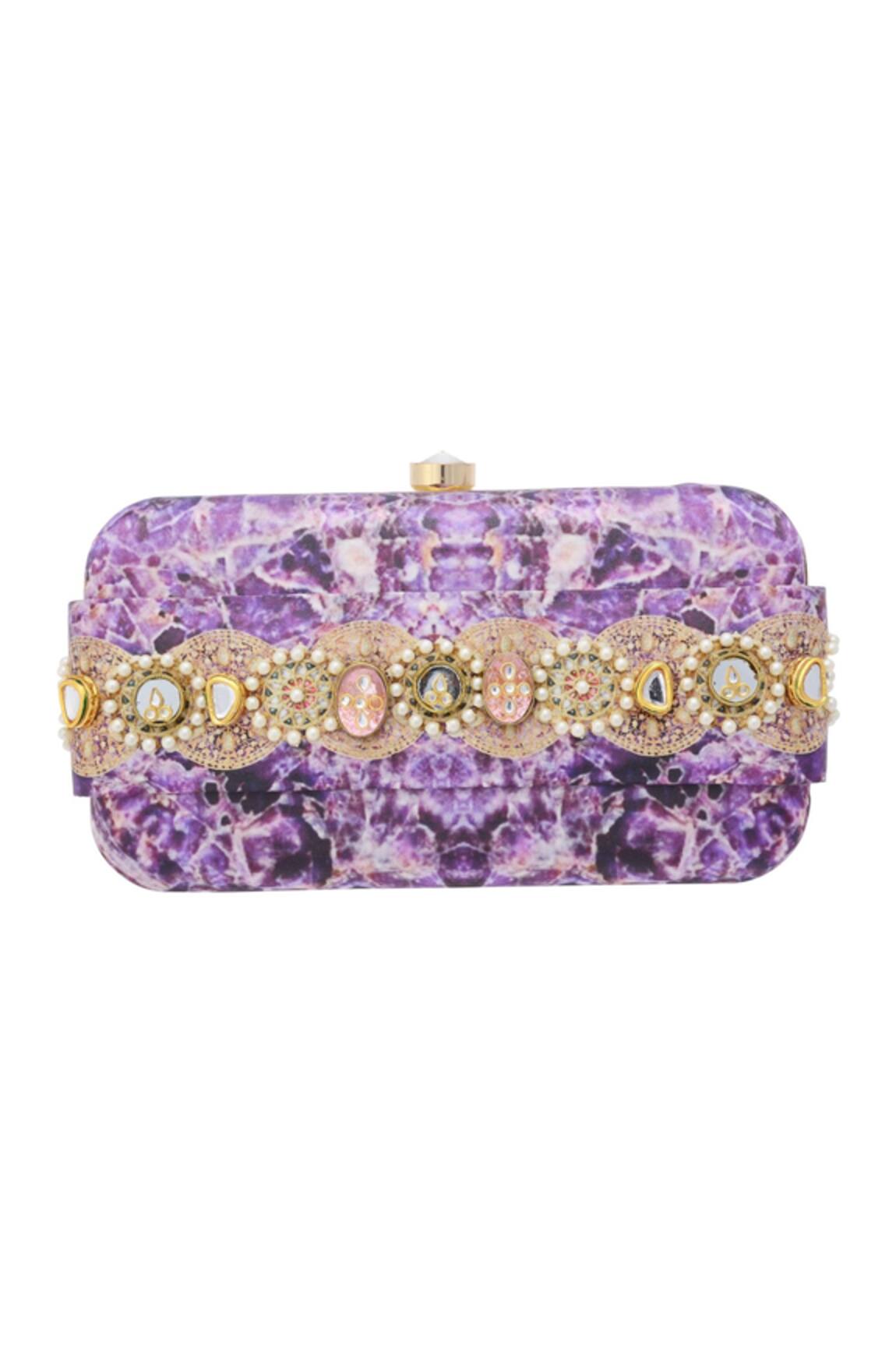 Puneet Gupta Abstract Print Box Clutch