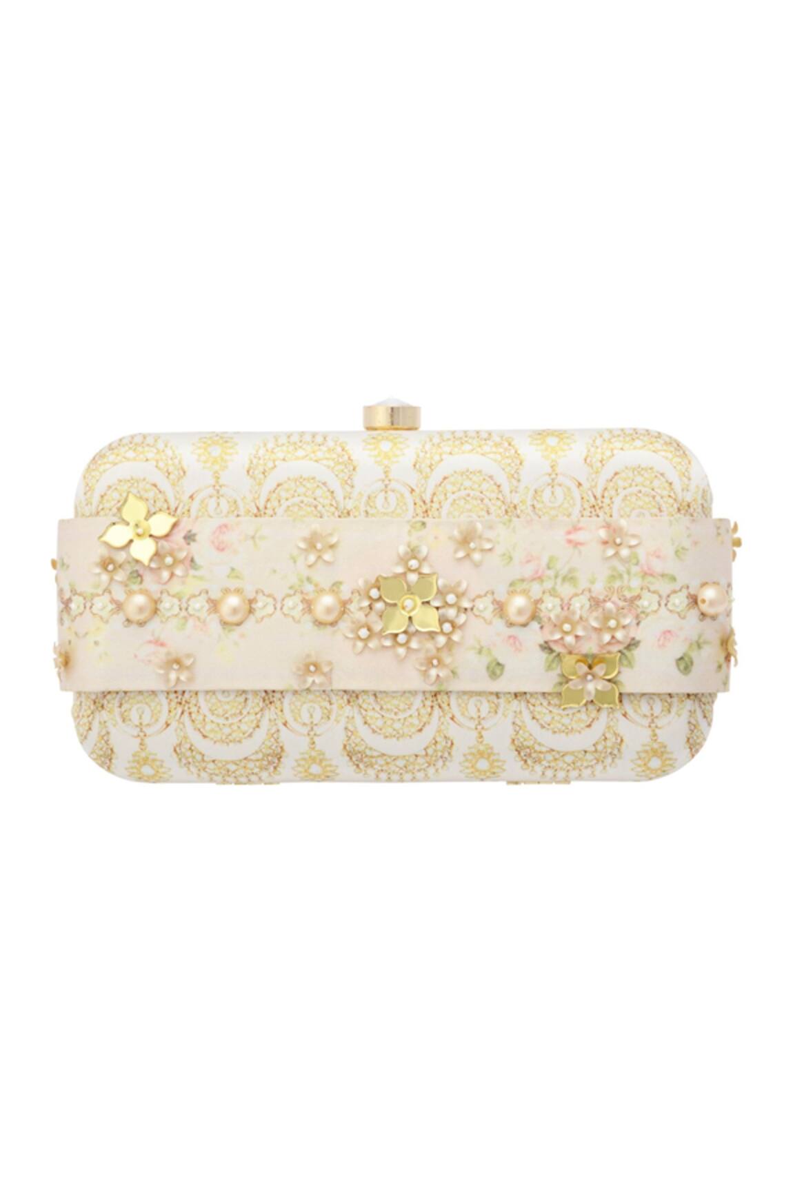 Puneet Gupta Floral Print Box Clutch