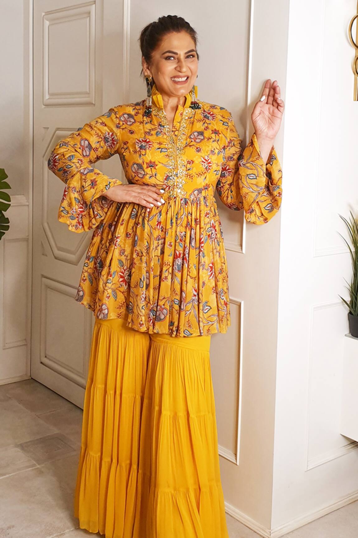 Chhavvi Aggarwal Printed Jacket Tunic & Sharara Set