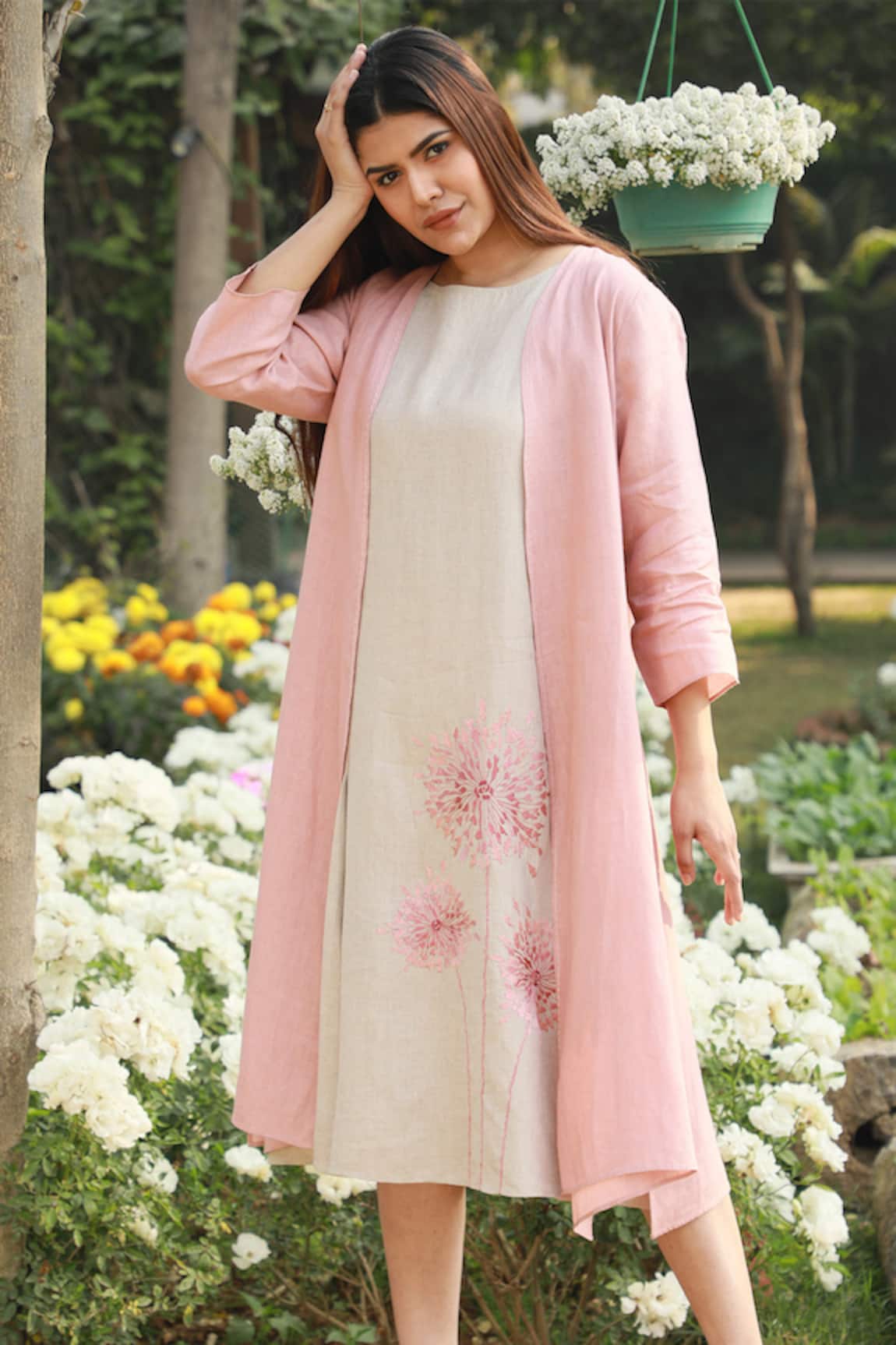 Linen Bloom Linen Open Jacket